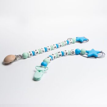 Porta chupete de silicona con dijes separadores