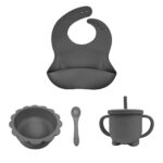 Set personalizable: Bowl León + Cuchara + Babero + Vaso antiderrame