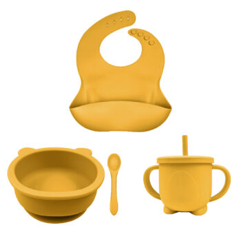 Set personalizable: Bowl Oso + cuchara + babero + vaso antiderrame
