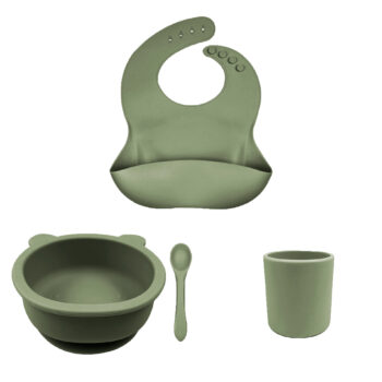 Set personalizable: Bowl Oso + cuchara + babero + vaso simple