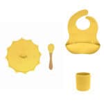 Set: Bowl Sol con tapa + babero y vaso personalizables + cuchara