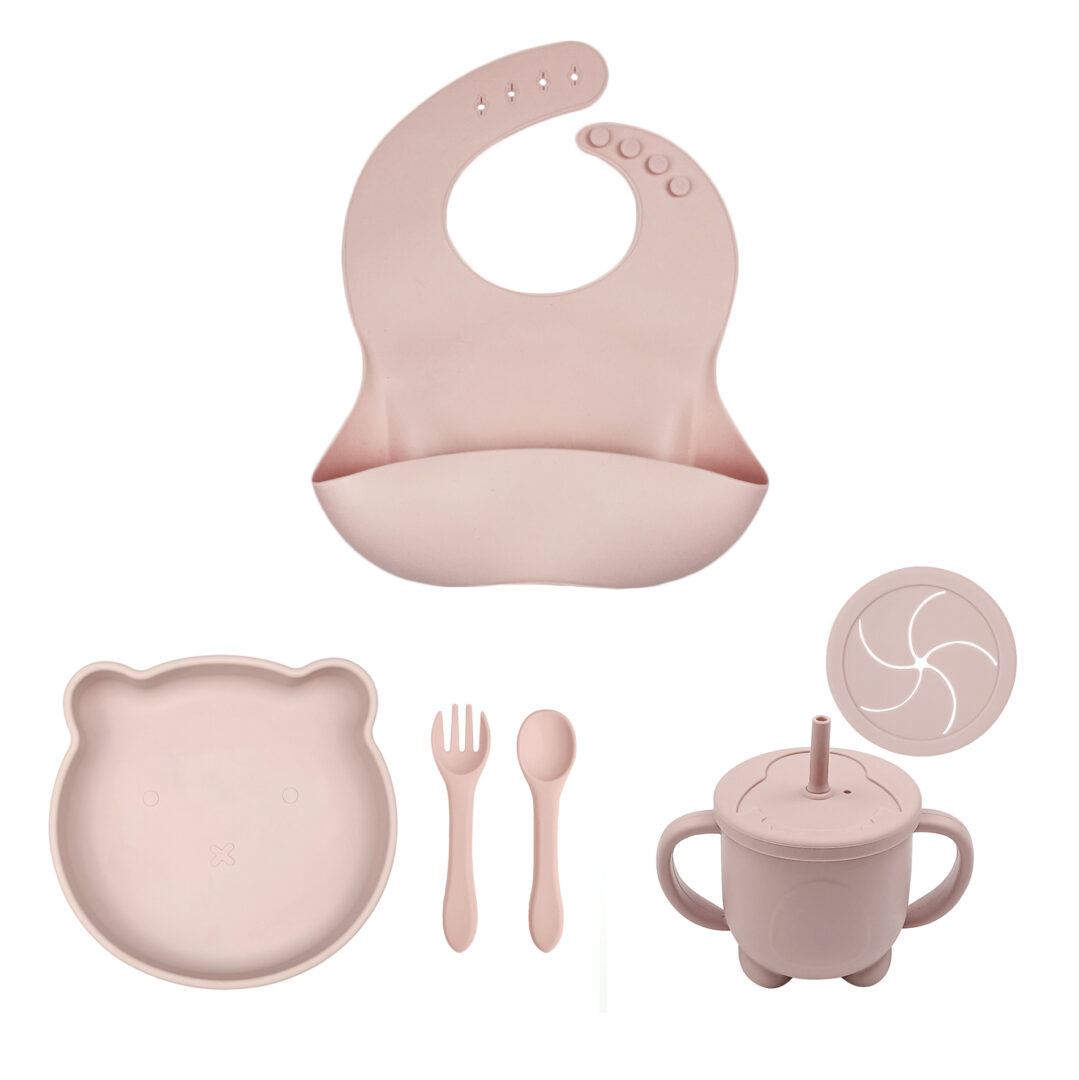 set-plato-oso-cubiertos-babero-vaso-antiderrame2x1-rosa-blush