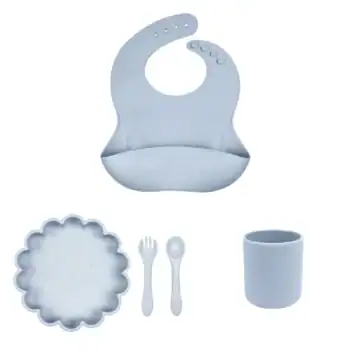 Set: Plato León + babero y vaso personalizables + cubiertos