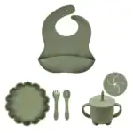 set-plato-leon-cubiertos-babero-vaso-antiderrame2x1-salvia